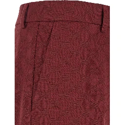 Bordeaux Straight Pants with GG Motif in Cotton Man