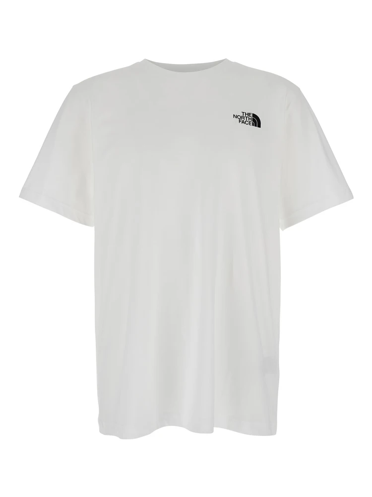 White T-Shirt with Logo Printed on the Front and Maxi Logo on the Back in Cotton Man