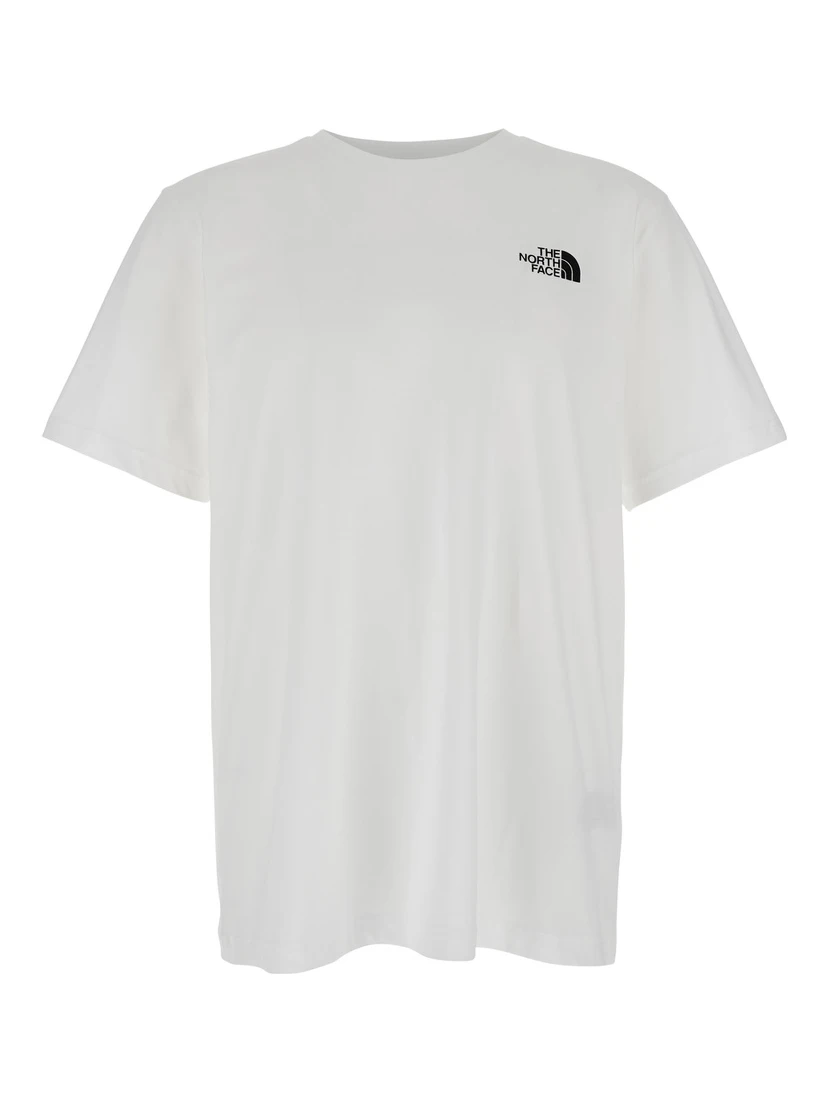White T-Shirt with Logo Printed on the Front and Maxi Logo on the Back in Cotton Man