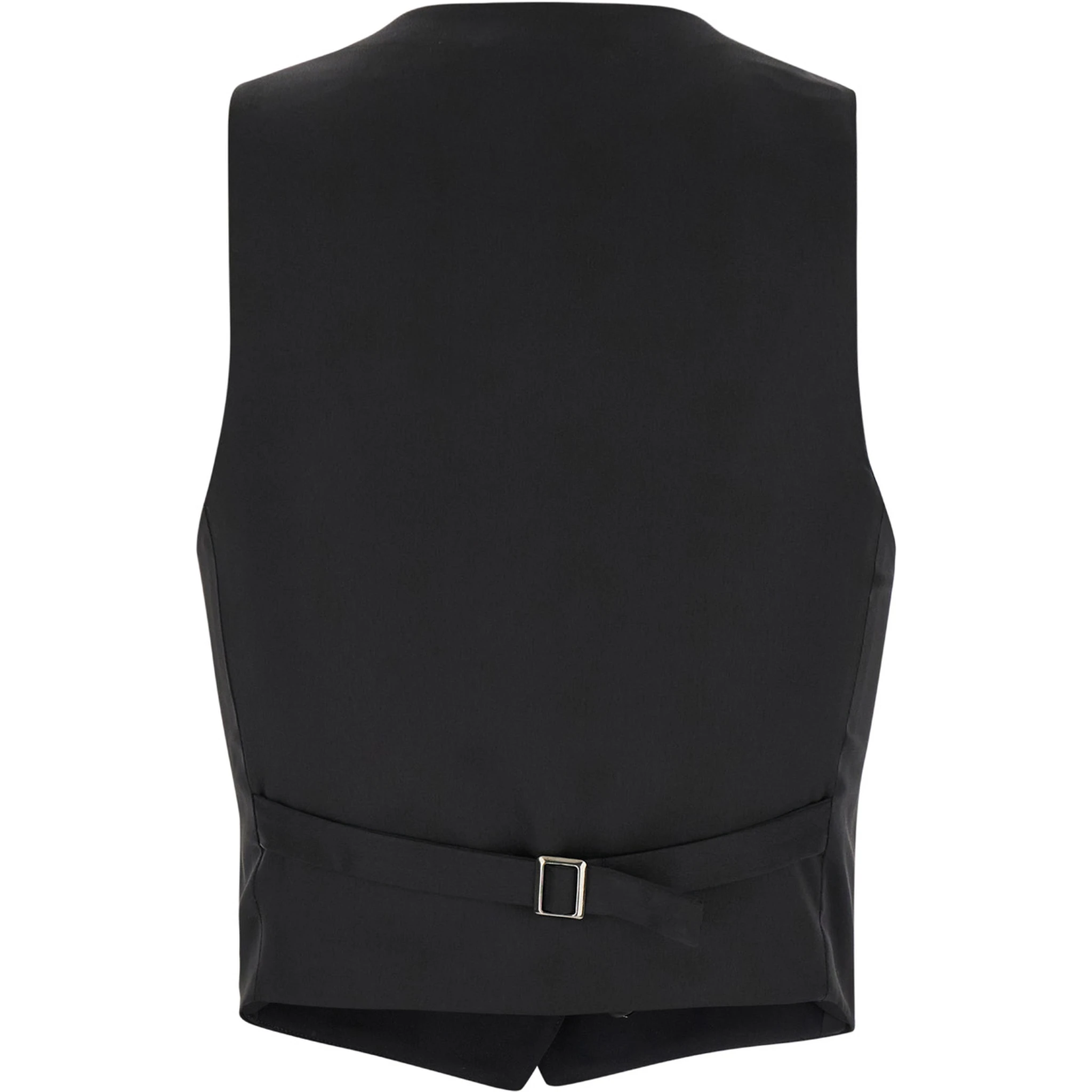 Smoking Black Vest with Covered Buttons in Tech Fabric Woman