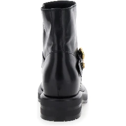 Coddington Black Ankle Boots with Paddington Buckle in Leather Woman