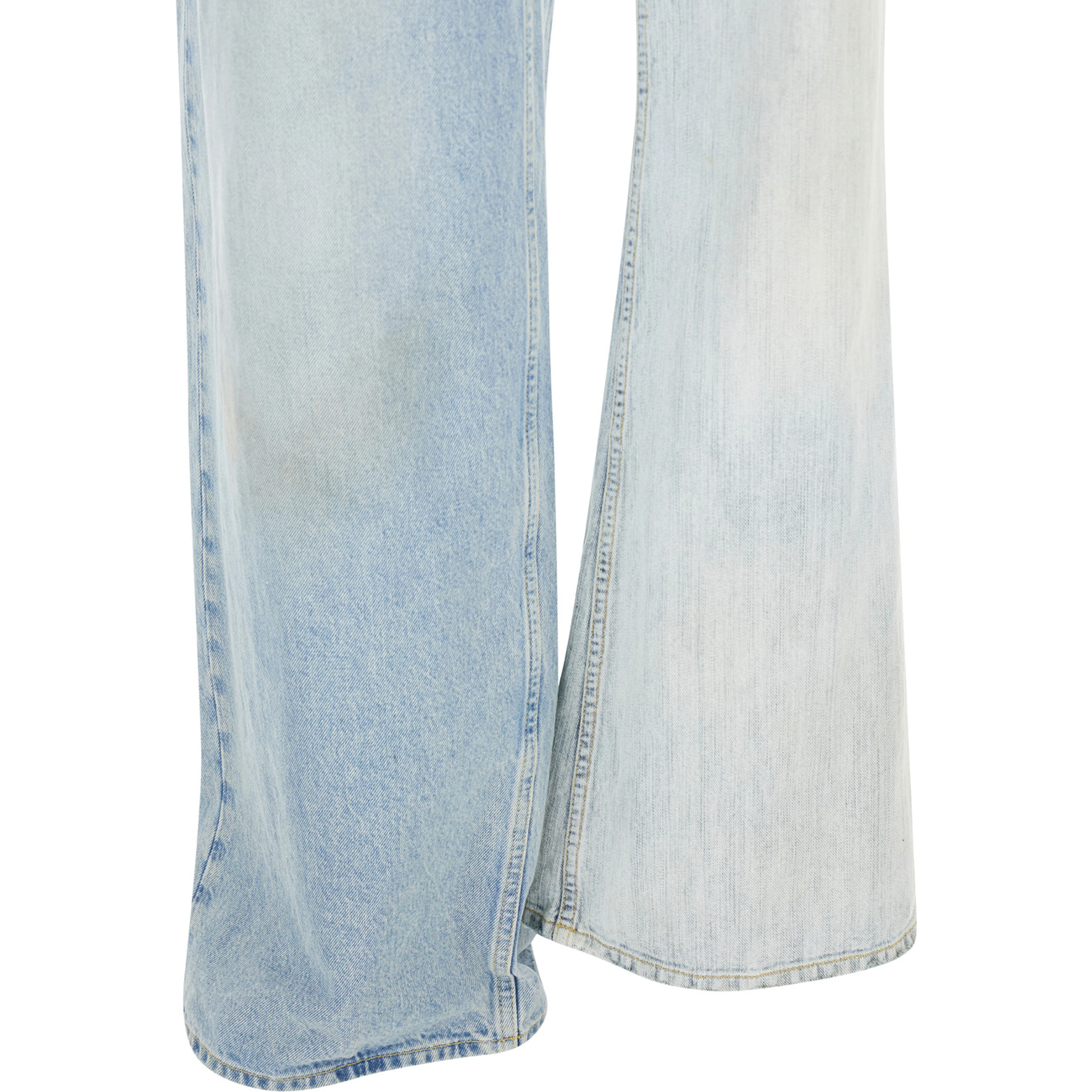 Fifty-Fifty Light Blue Jeans with Asymmetric Legs in Denim Women