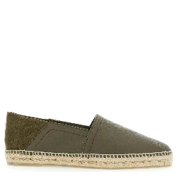 Polo Green Espadrillas with Braided Raphia Sole in Leather Man