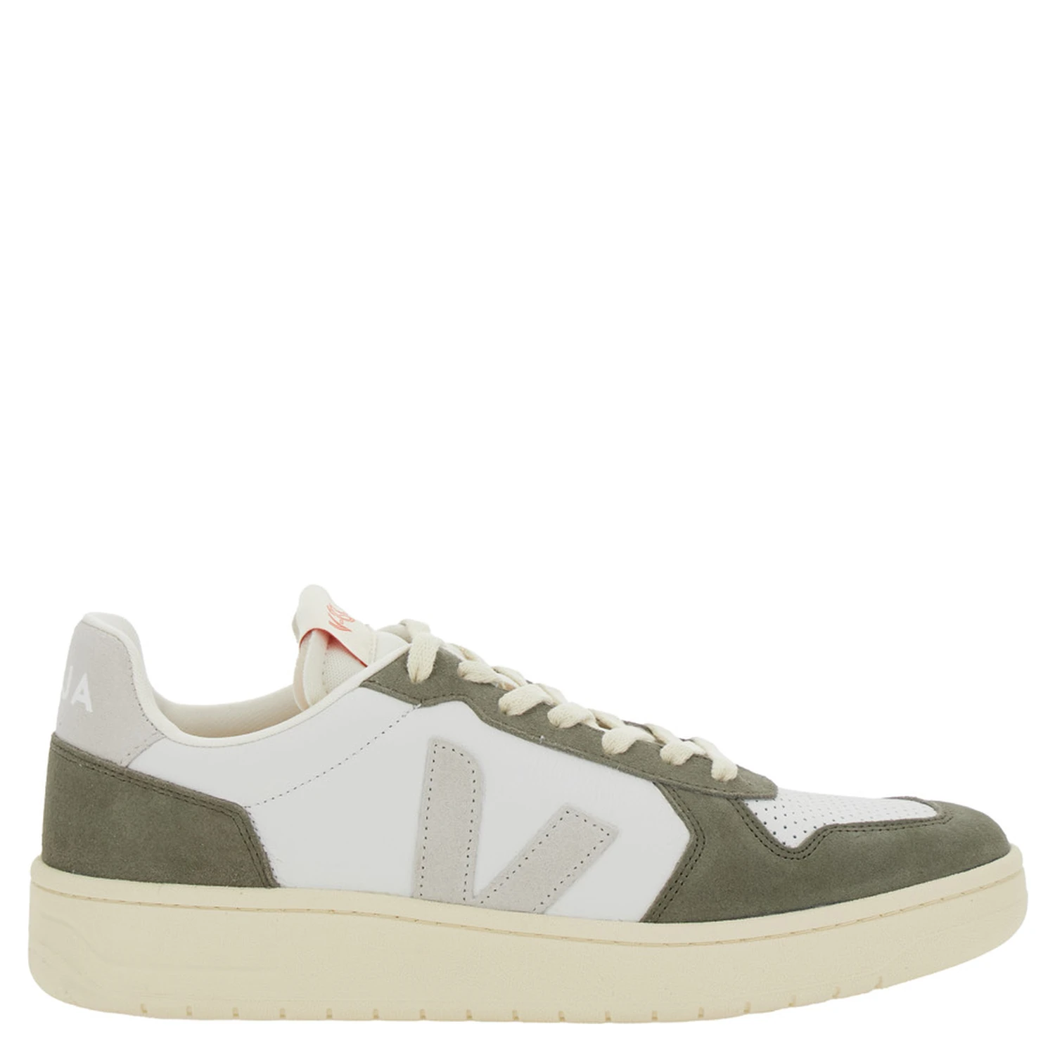 V-82 Green Low Top Sneakers with Logo Patch on Tongue and Side and Logo Lettering on the Heel in Leather Unisex