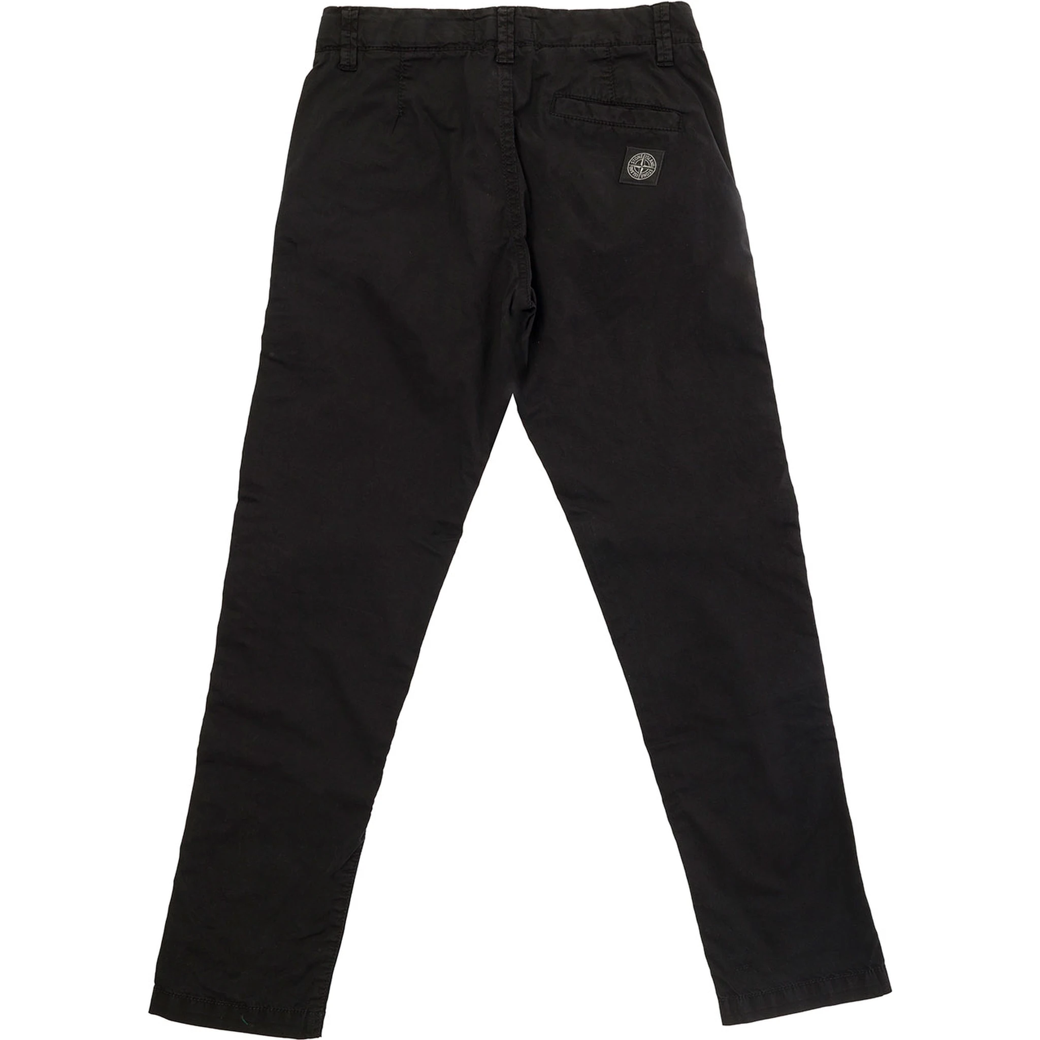 Black Straight Pants with Logo Patch in Denim Boy