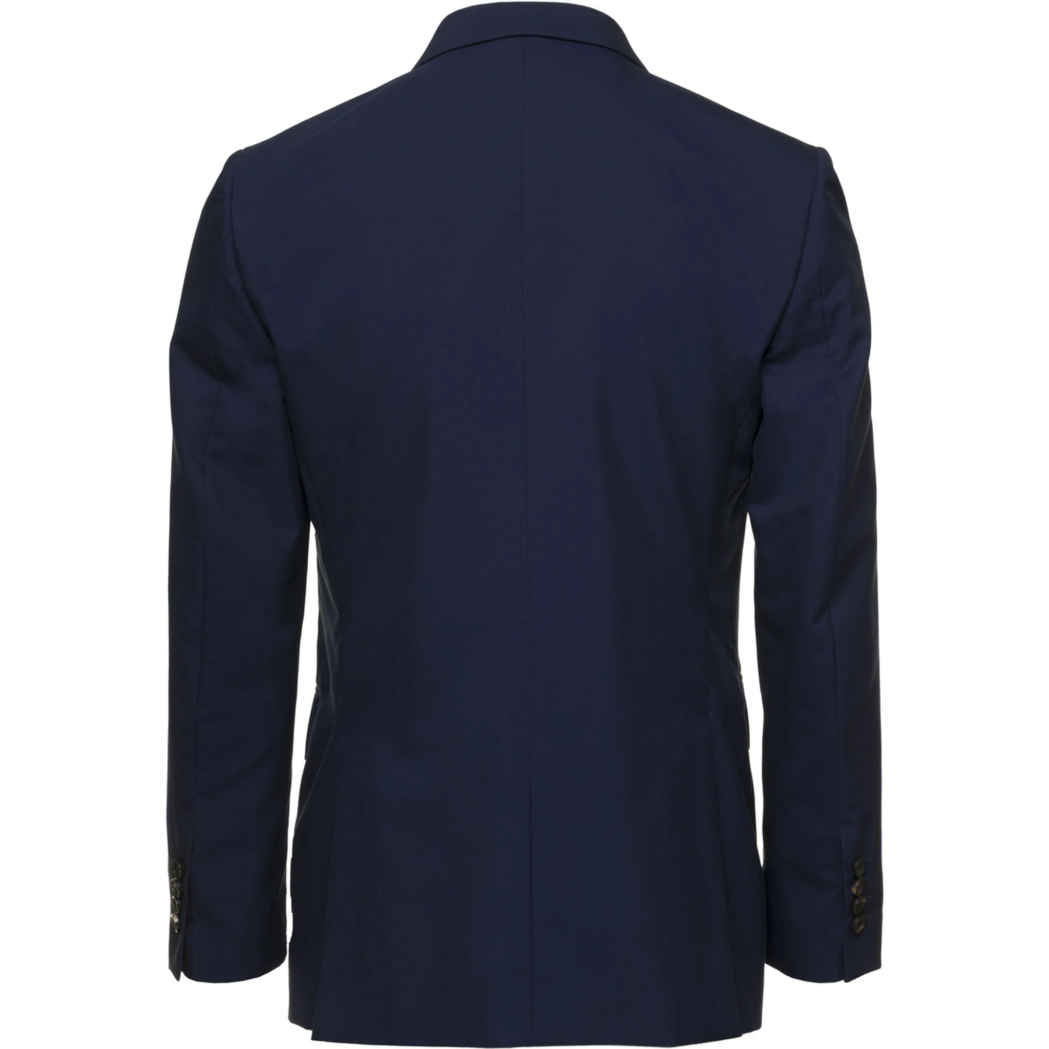 Blue Double-breasted Blazer with Pointed Reverses in Wool and Cotton Blend Man
