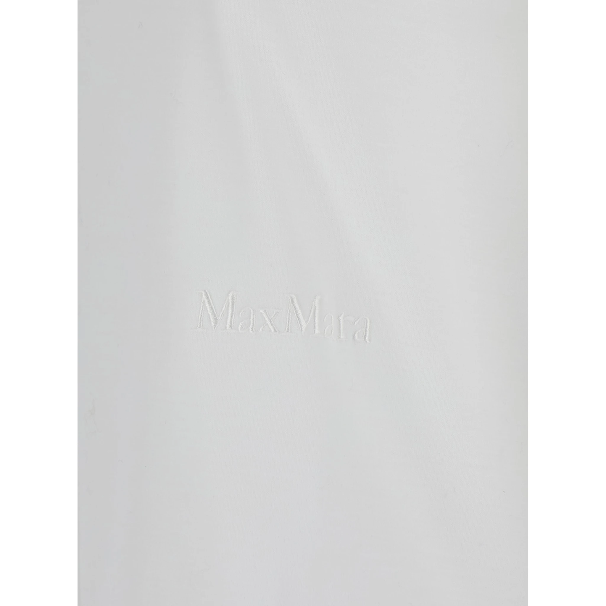 Nerina White Crewneck T-Shirt with Tonal Logo Lettering on the Front in Cotton Woman