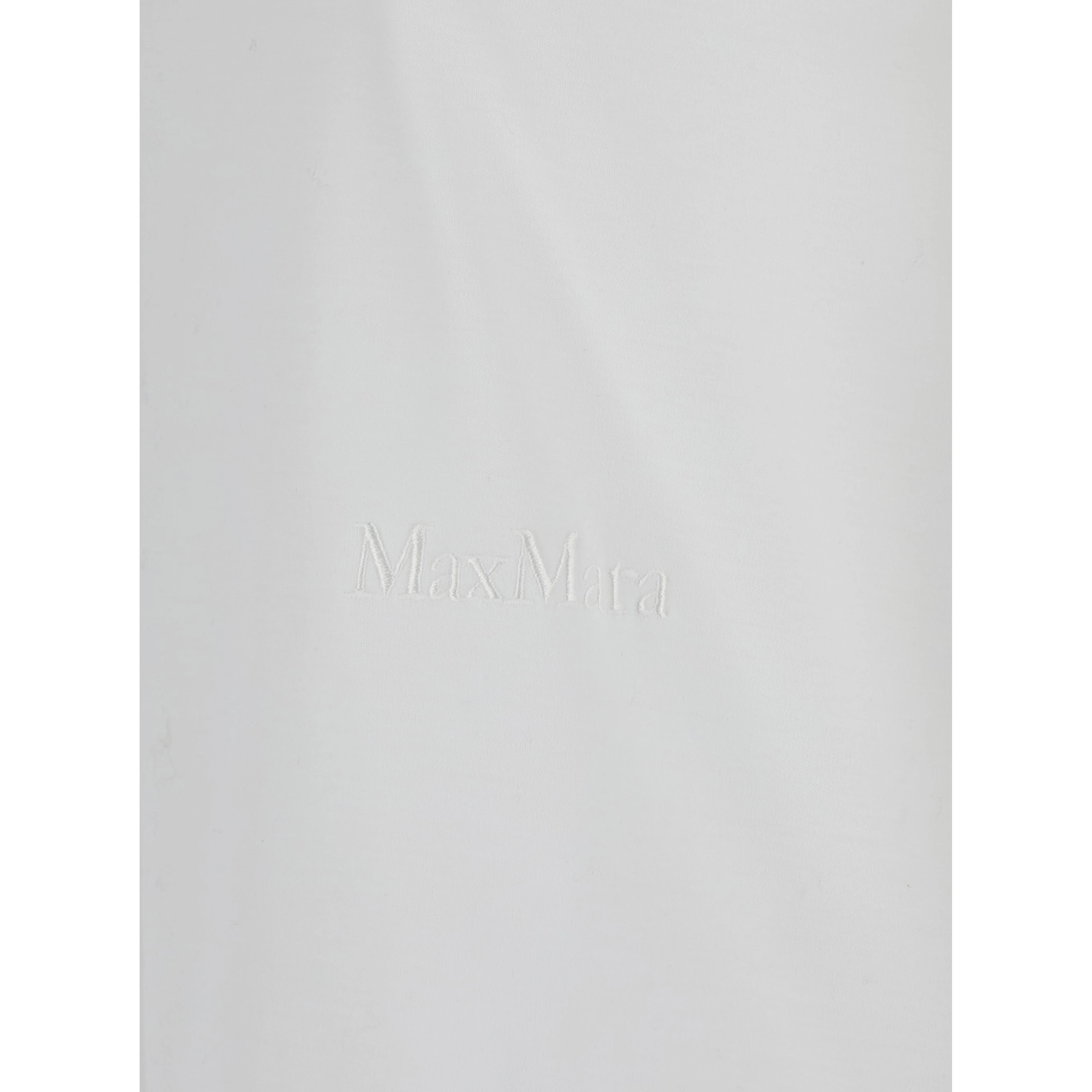 Nerina White Crewneck T-Shirt with Tonal Logo Lettering on the Front in Cotton Woman