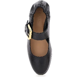 Astaiere Black Slip-On Mary Janes with Maxi Buckle in Leather Woman