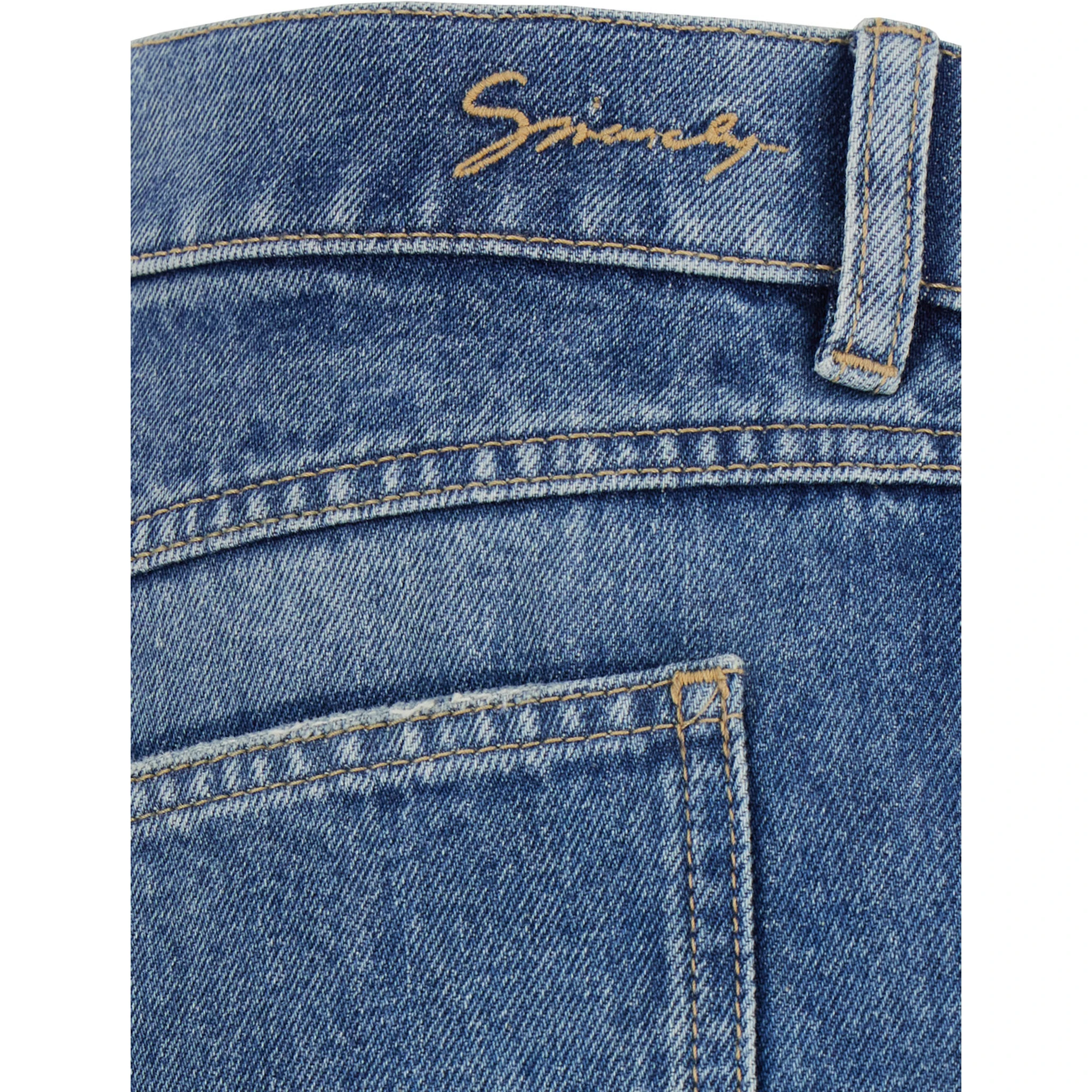 Blue Five Pocket Denim Jeans in Man