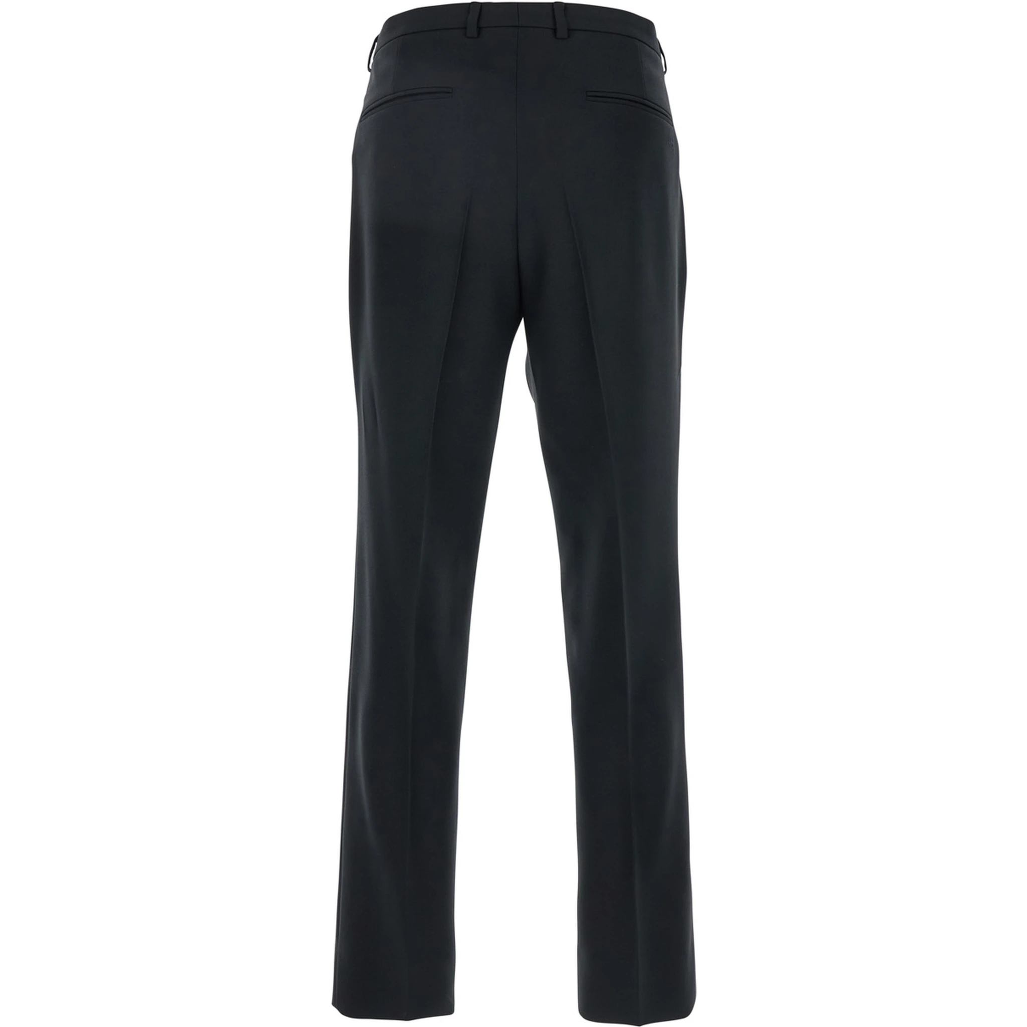 Black Tailored Pants with GG Logo Embroidered on the Back in Wool Man