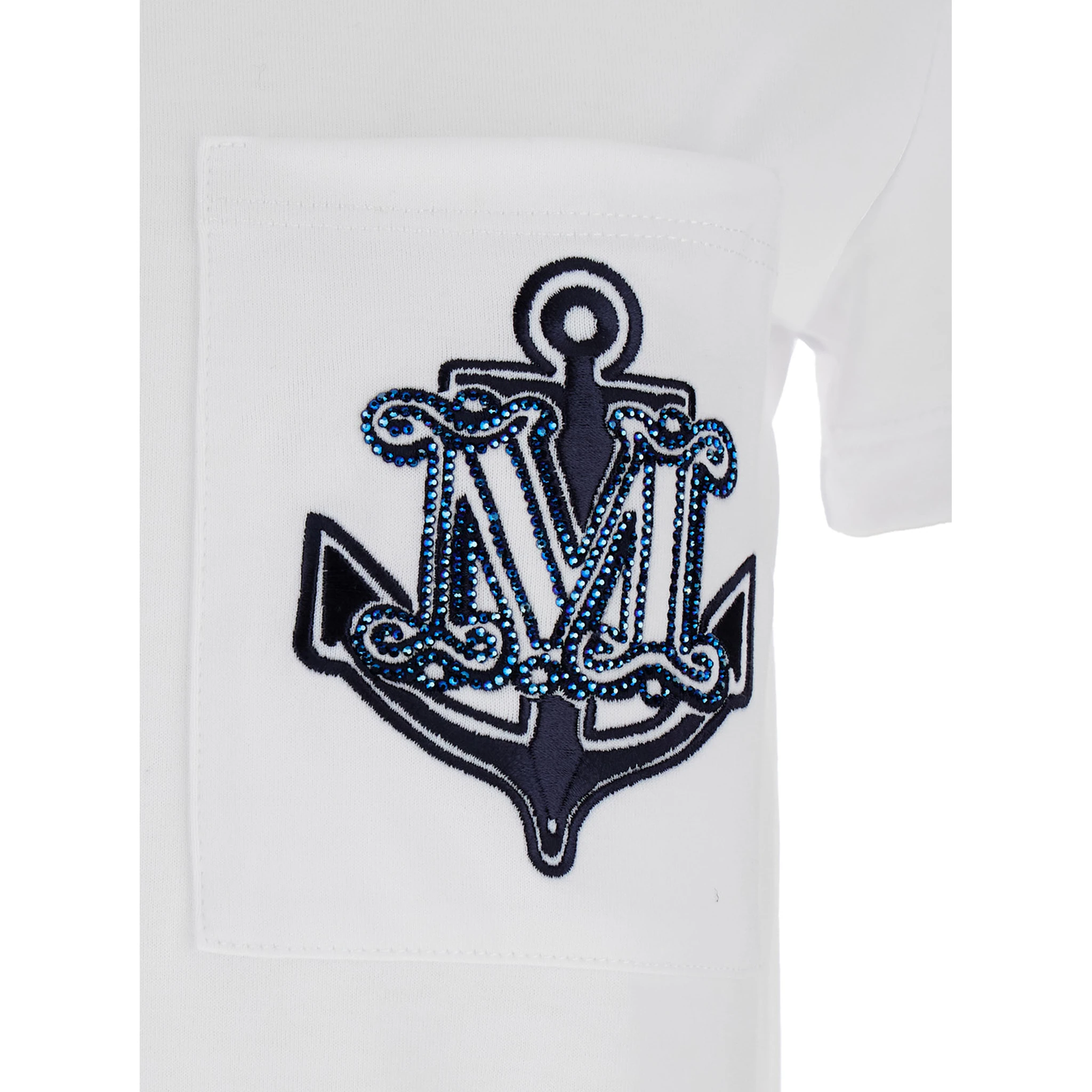 White T-Shirt with Logo Printed on the Chest in Cotton Woman