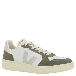V-82 Green Low Top Sneakers with Logo Patch on Tongue and Side and Logo Lettering on the Heel in Leather Unisex
