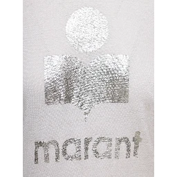 Koldi White Crewneck T-Shirt with Contrasting Logo in Linen Woman Isabel Marant Etoile