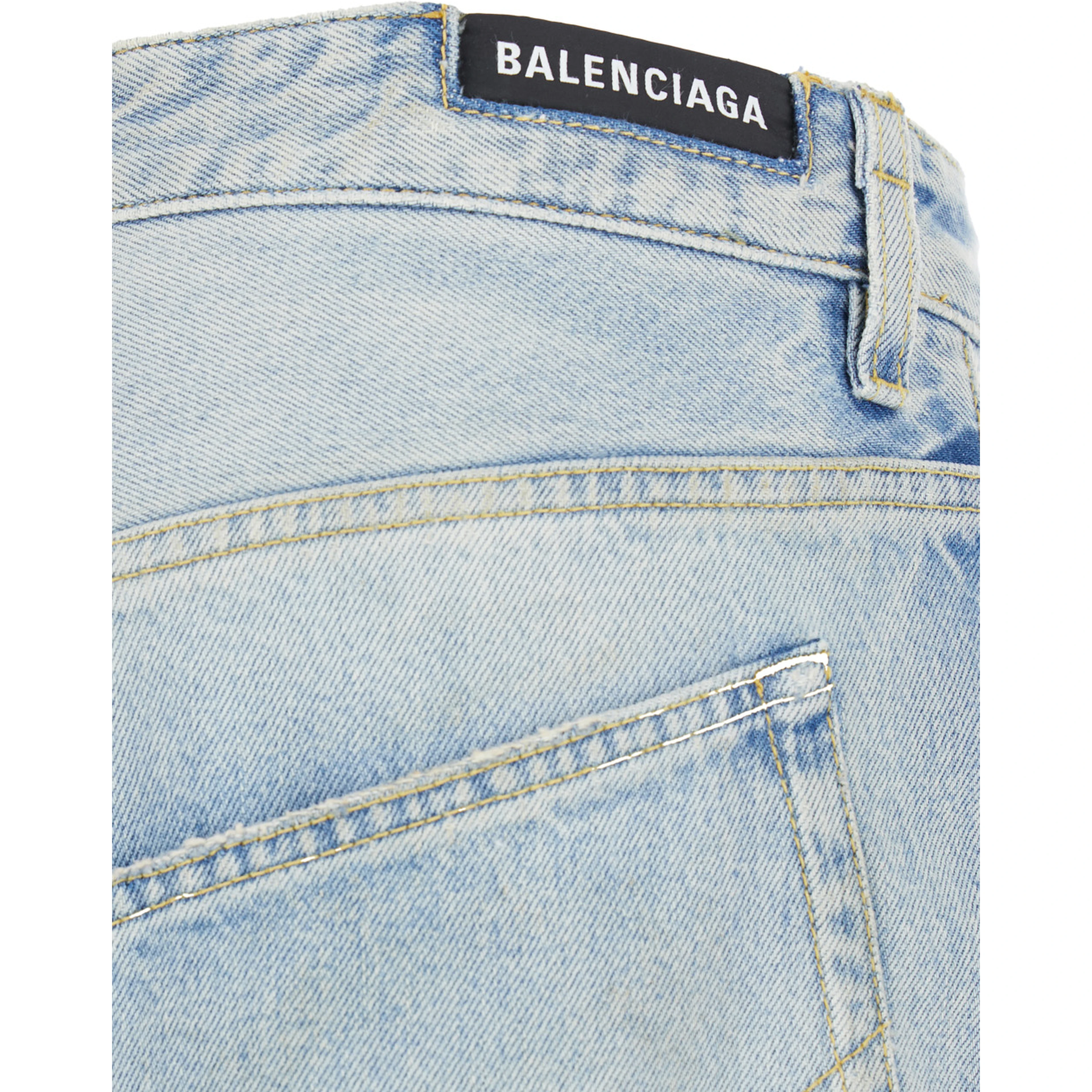 Fifty-Fifty Light Blue Jeans with Asymmetric Legs in Denim Women