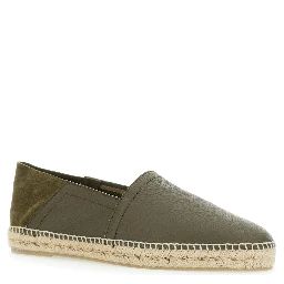 Polo Green Espadrillas with Braided Raphia Sole in Leather Man