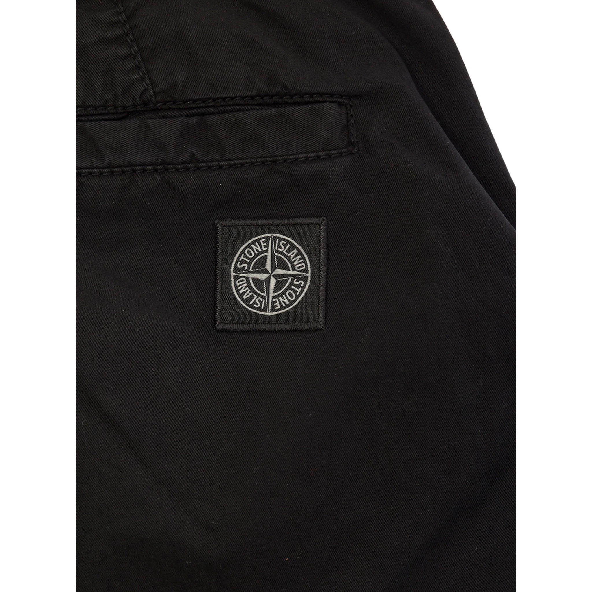Black Straight Pants with Logo Patch in Denim Boy