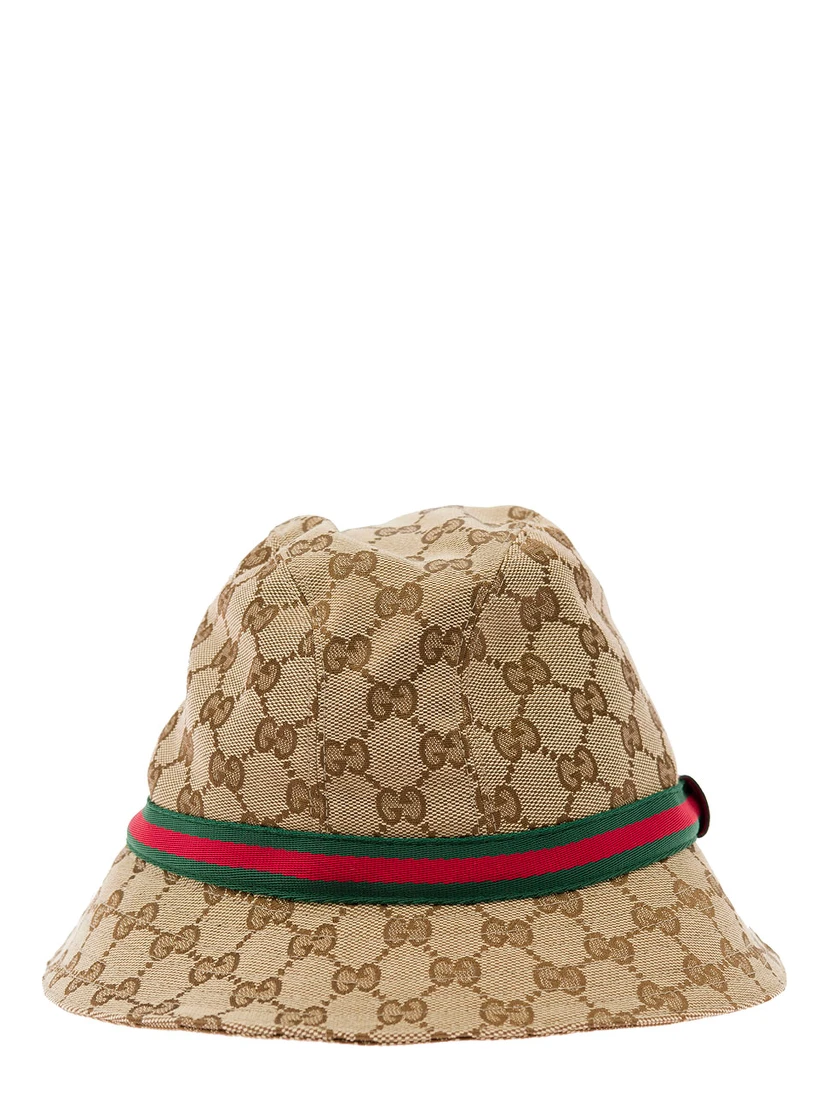 Beige and Ebony Fedora Hat in Original GG canvas Girl