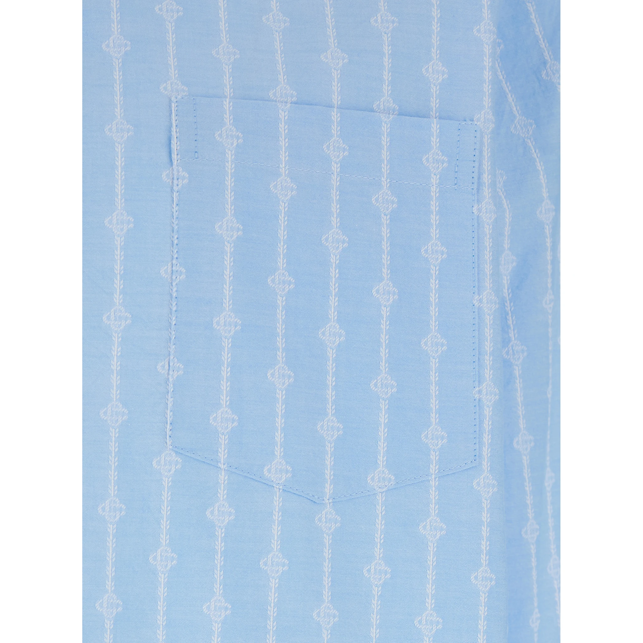 Laurel Light Blue Shirt with Pointed Collar and All-Over Logo Print in Cotton Man