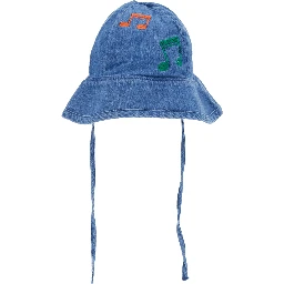 Blue Hat with Musical Notes Embroidered on the Front in Denim Boy
