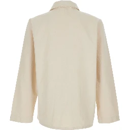 Kerlouan Beige Jacket with Classic Collar and Front Button Closure in Cotton Man