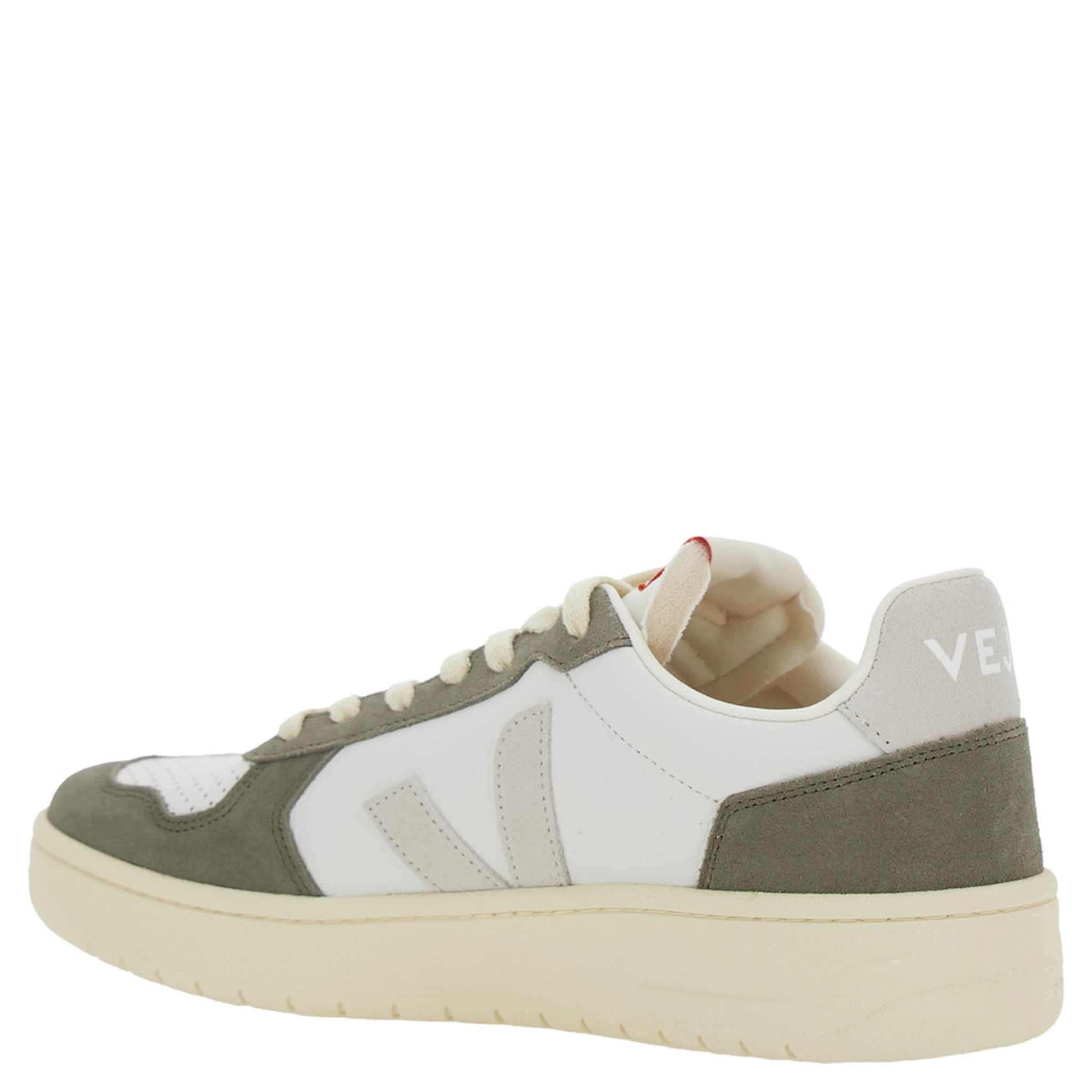 V-82 Green Low Top Sneakers with Logo Patch on Tongue and Side and Logo Lettering on the Heel in Leather Unisex