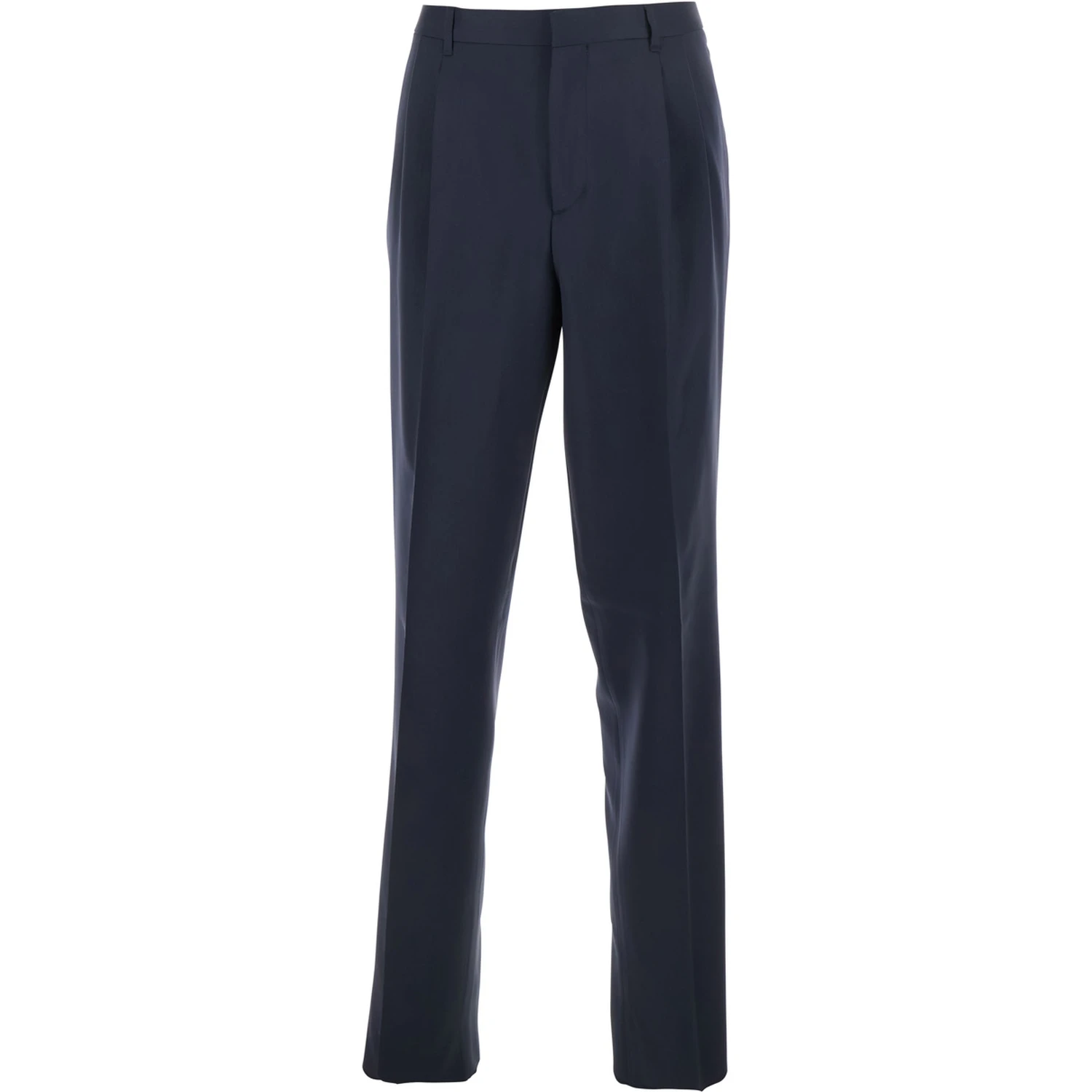 Blue Tailored Trousers with Double Pence in Virgin Wool Man