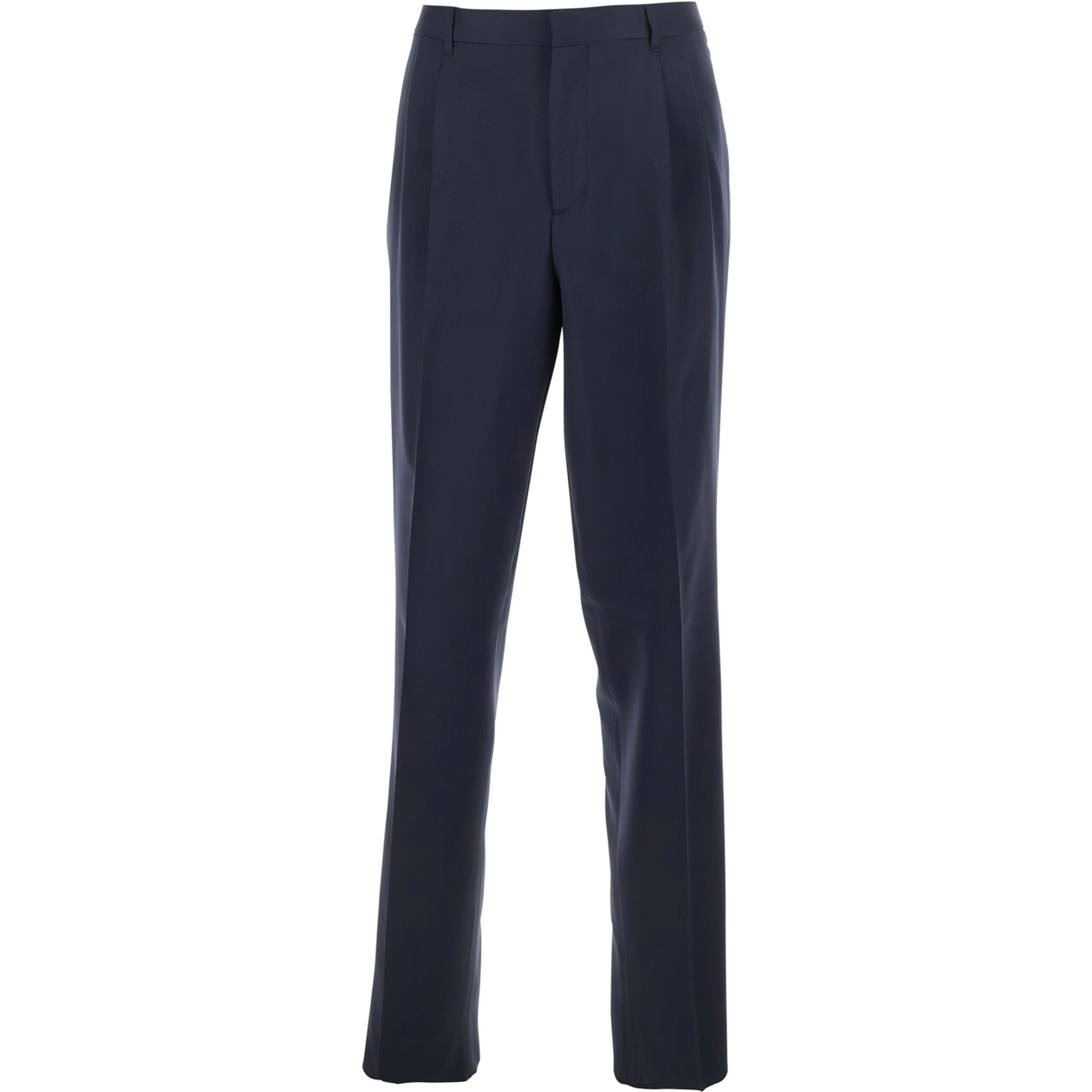 Blue Tailored Trousers with Double Pence in Virgin Wool Man