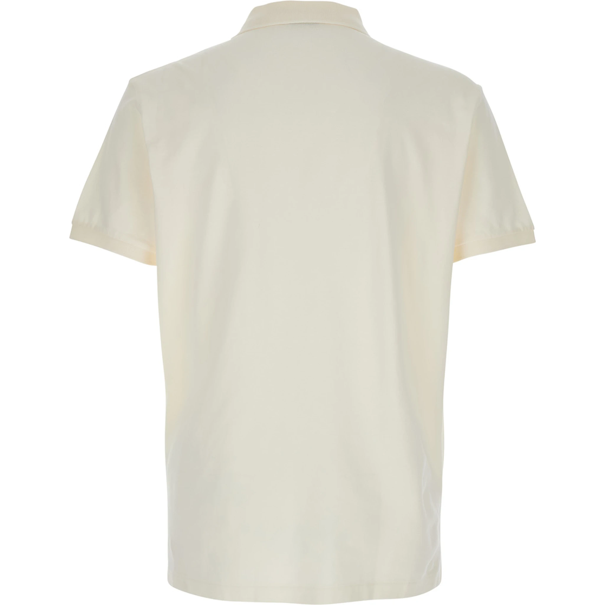 "Custom Slim Fit" White Polo Shirt with Large Pony Detail on the Front in Cotton Piquet Man