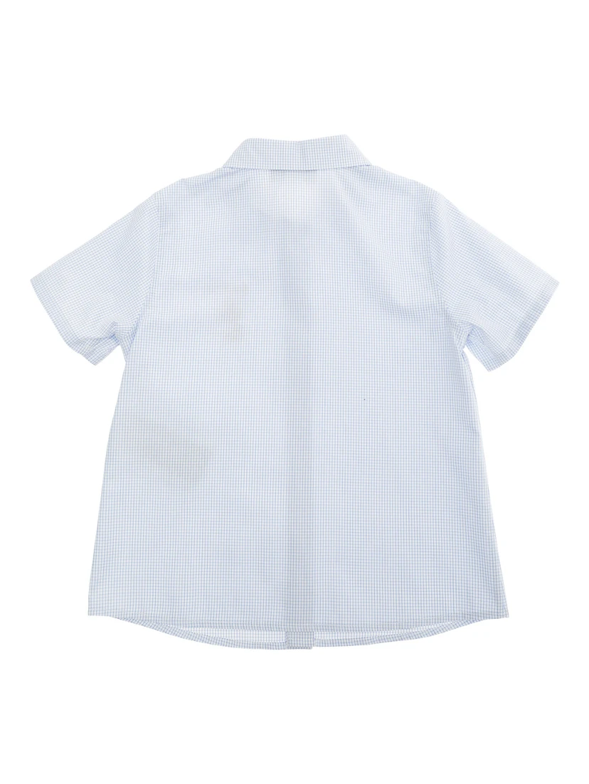 Light Blue Shirt with Lettering Logo on the Front in Cotton Baby