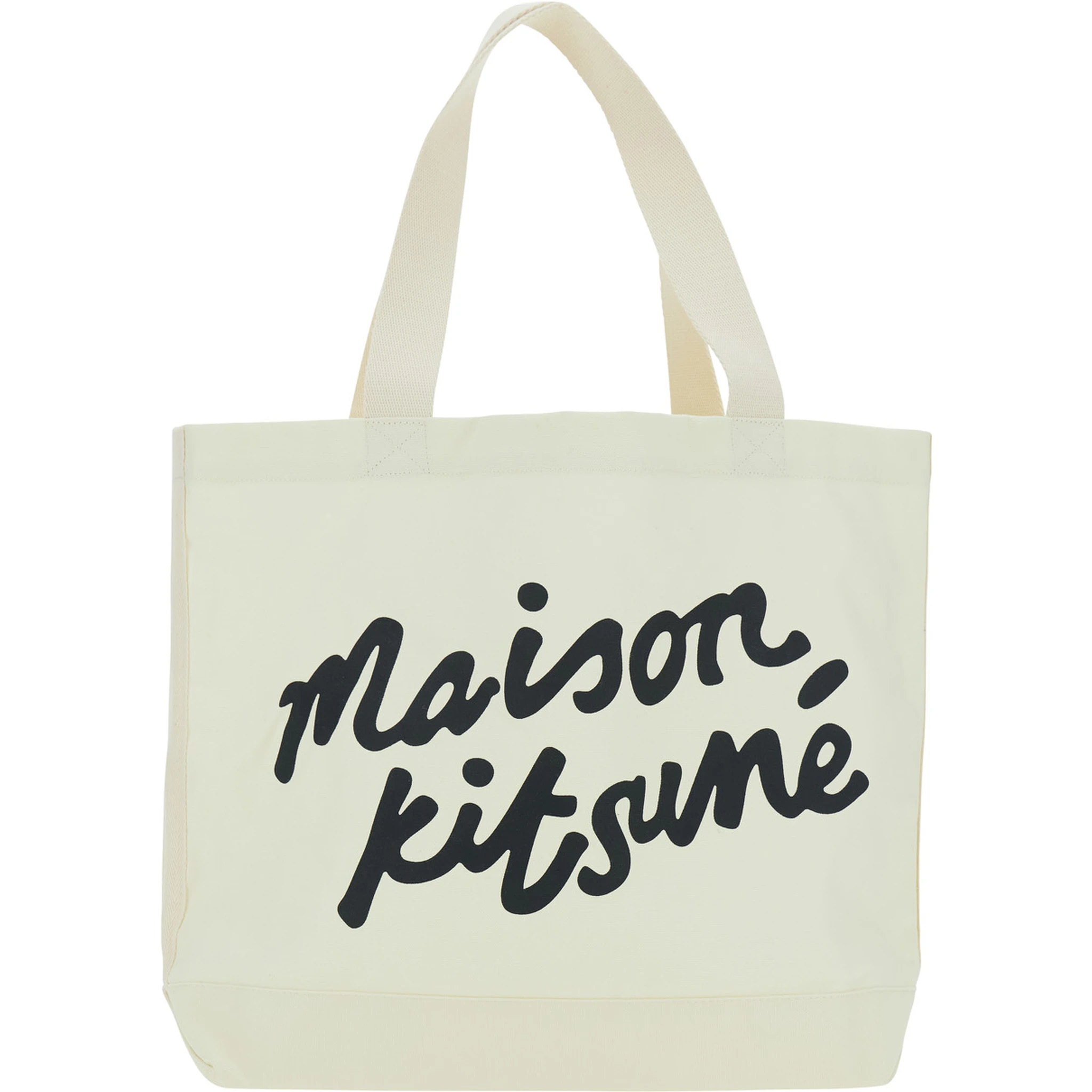 White Shopper with Maxi Logo Lettering on the Front in Cotton Man
