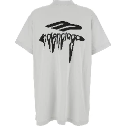3B Liquified White T-Shirt with Logo Print on the Front in Cotton Man
