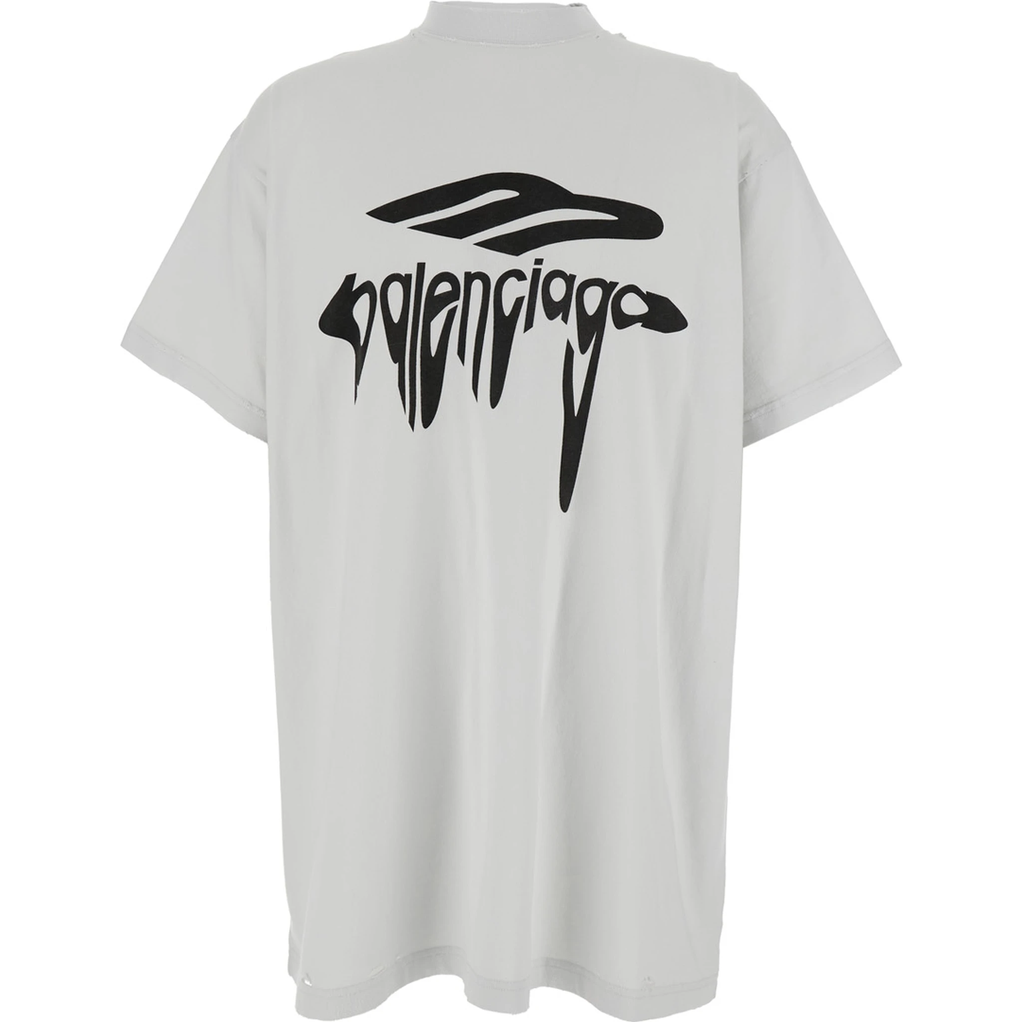 3B Liquified White T-Shirt with Logo Print on the Front in Cotton Man