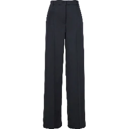 Blue Tailored Pants in Satin Woman