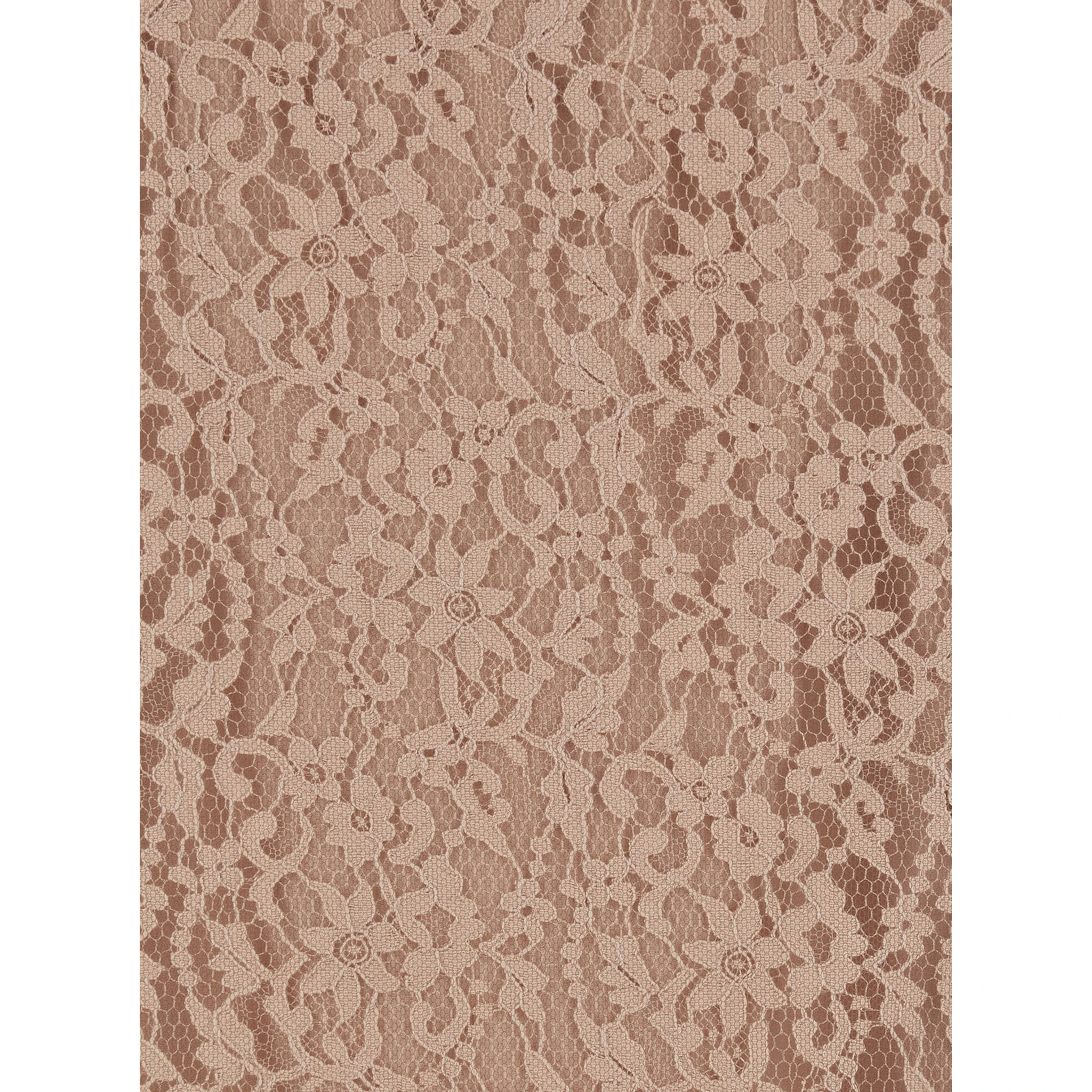 Beige Tube Skirt with All-Over Floral Embroidery in Lace Woman