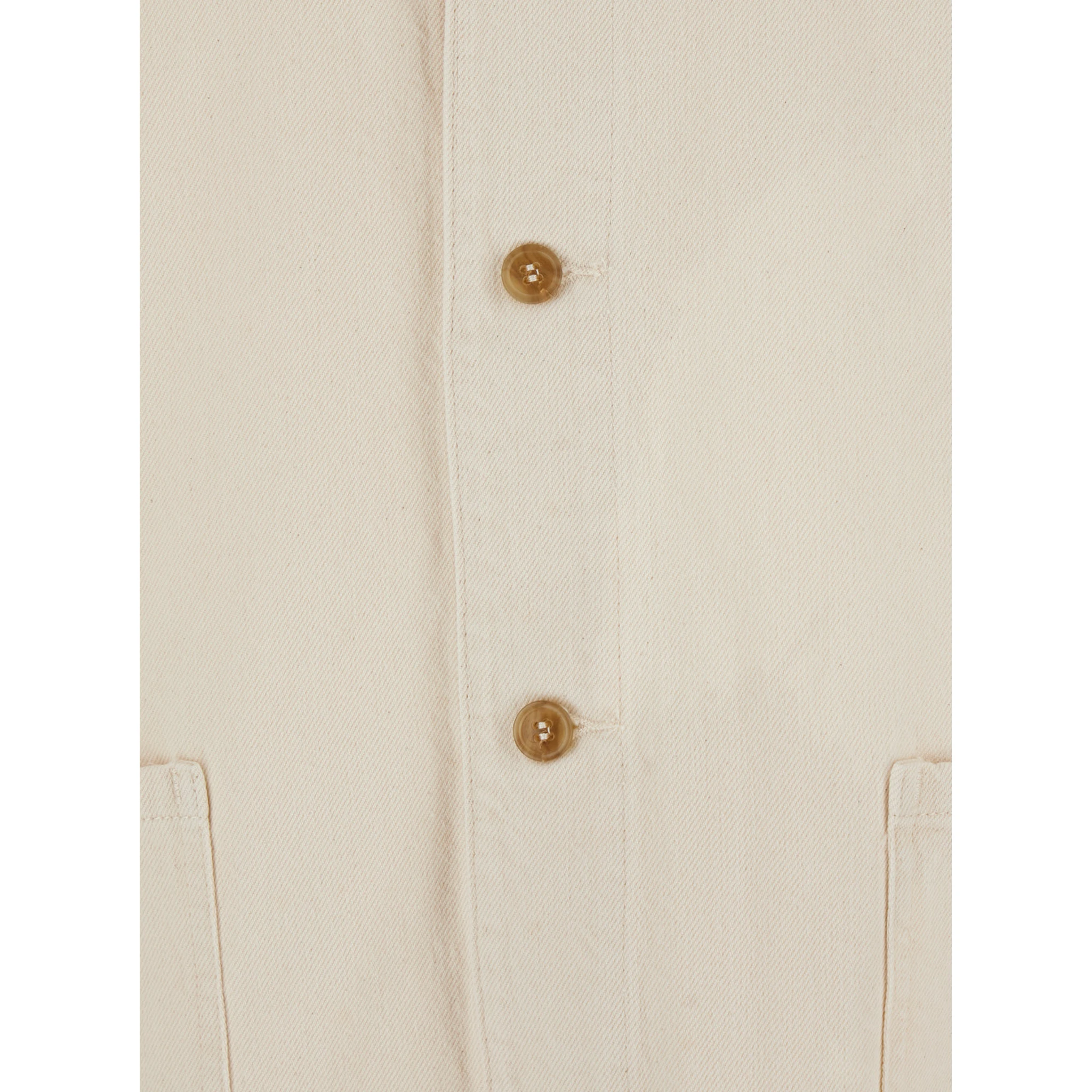 Kerlouan Beige Jacket with Classic Collar and Front Button Closure in Cotton Man