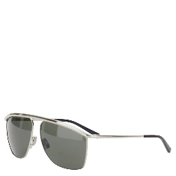SL 820 Metallic Aviator Sunglasses with Nylon Lenses and Curved Top Bar in Metal Woman