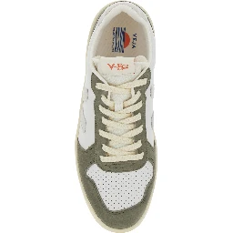 V-82 Green Low Top Sneakers with Logo Patch on Tongue and Side and Logo Lettering on the Heel in Leather Unisex