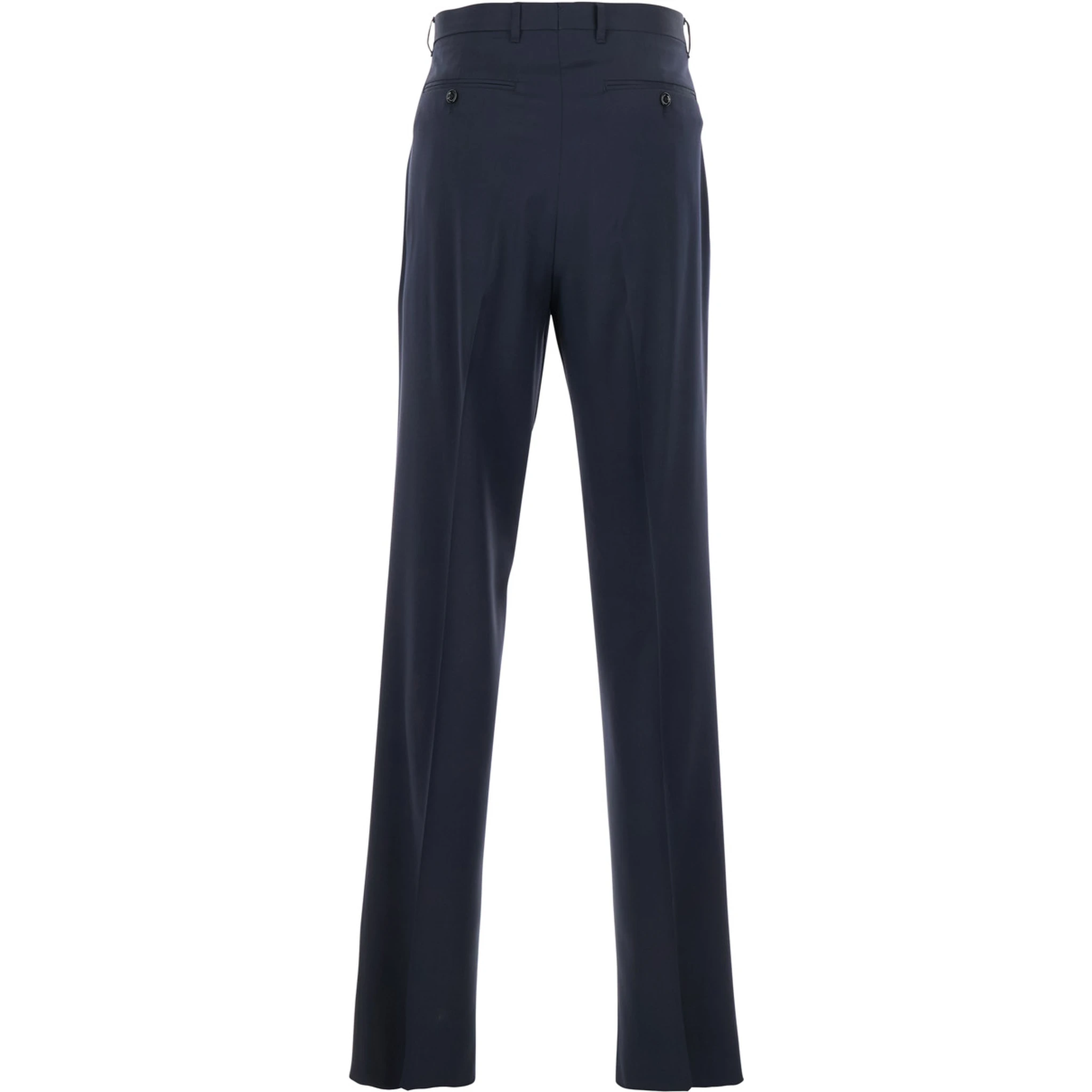 Blue Tailored Trousers with Double Pence in Virgin Wool Man