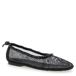 Gill Black Ballerinas with Semi-Transparent Mesh Design and Adjustable Drawstring in Tech Fabric Woman