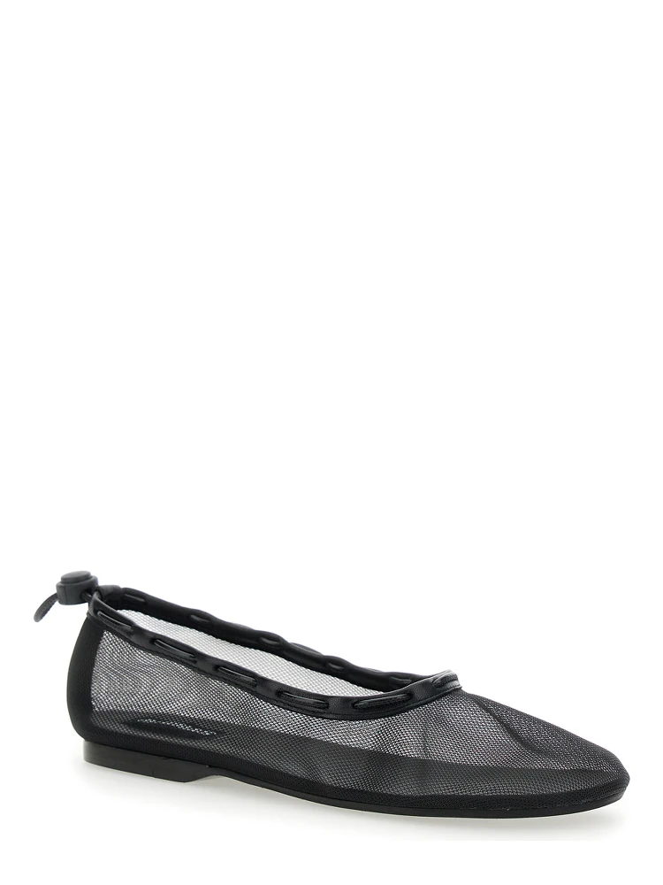 Gill Black Ballerinas with Semi-Transparent Mesh Design and Adjustable Drawstring in Tech Fabric Woman alternative