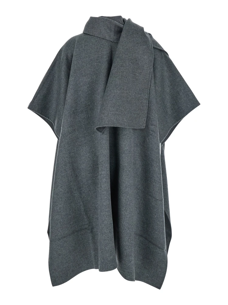 Grey Coat with Scarf in Wool Woman alternative