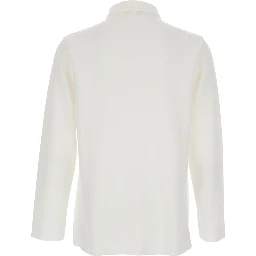 White Shirt with Classic Collar and Two Front Patch Pockets in Cotton Man