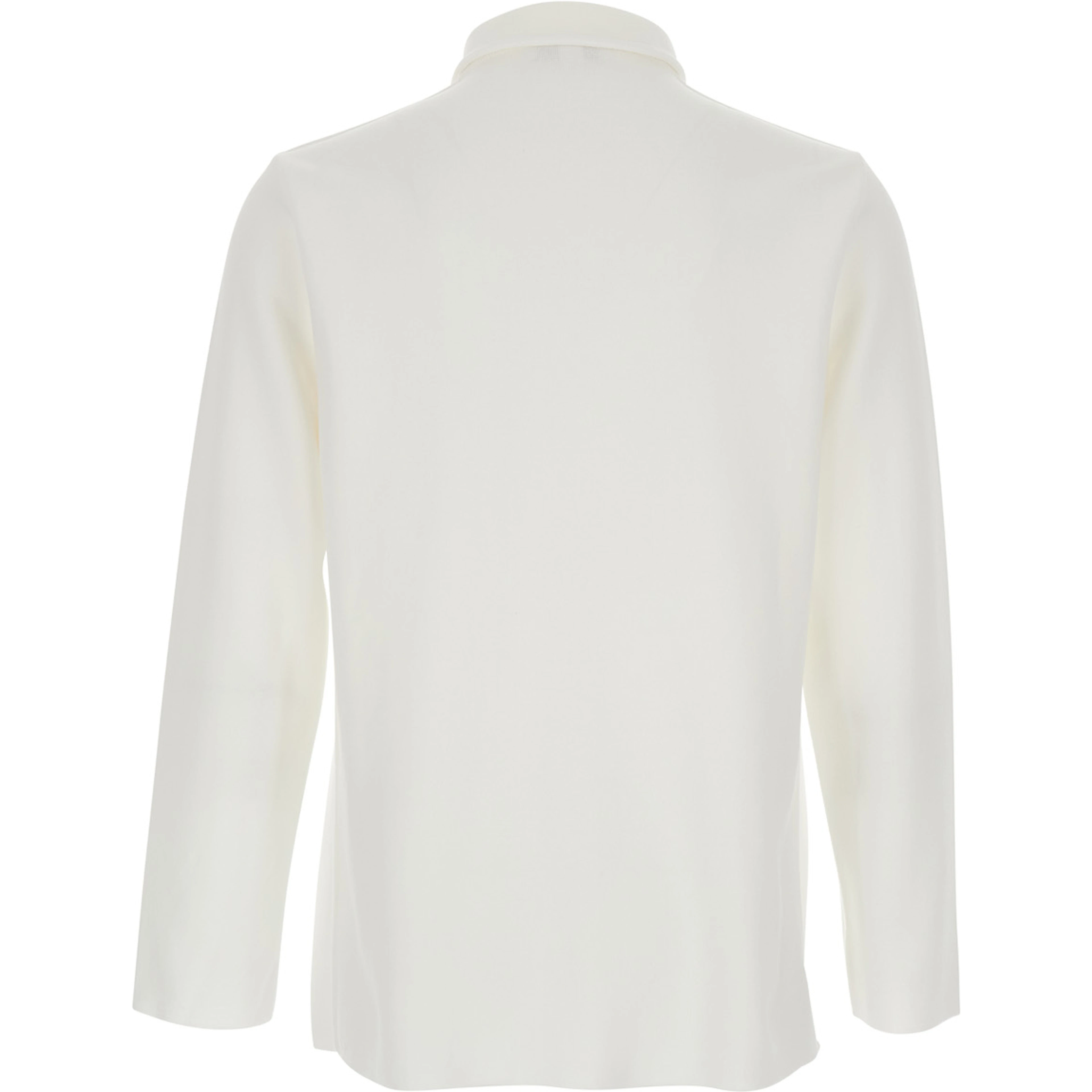 White Shirt with Classic Collar and Two Front Patch Pockets in Cotton Man