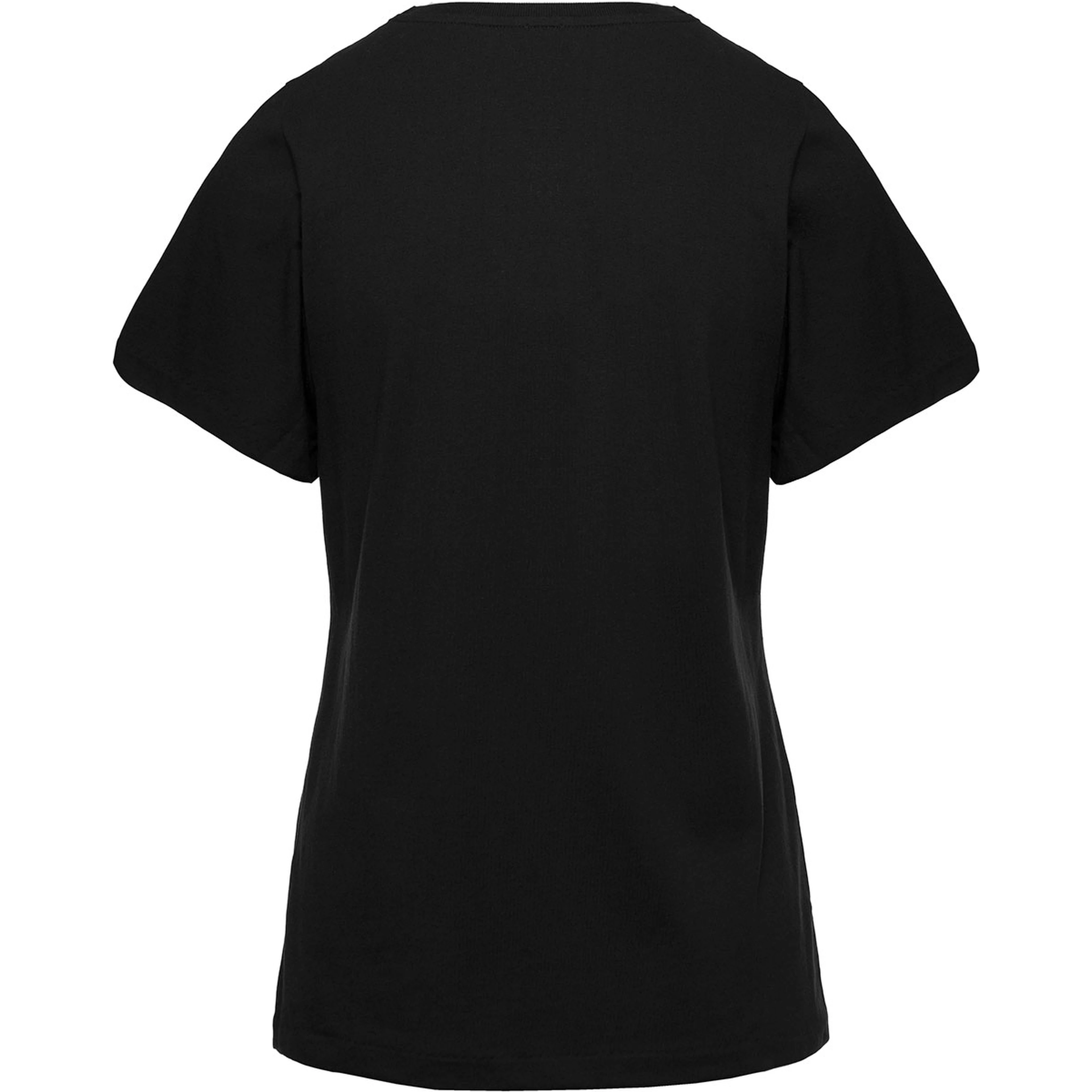 Crewneck T-Shirt in Black Cotton Woman
