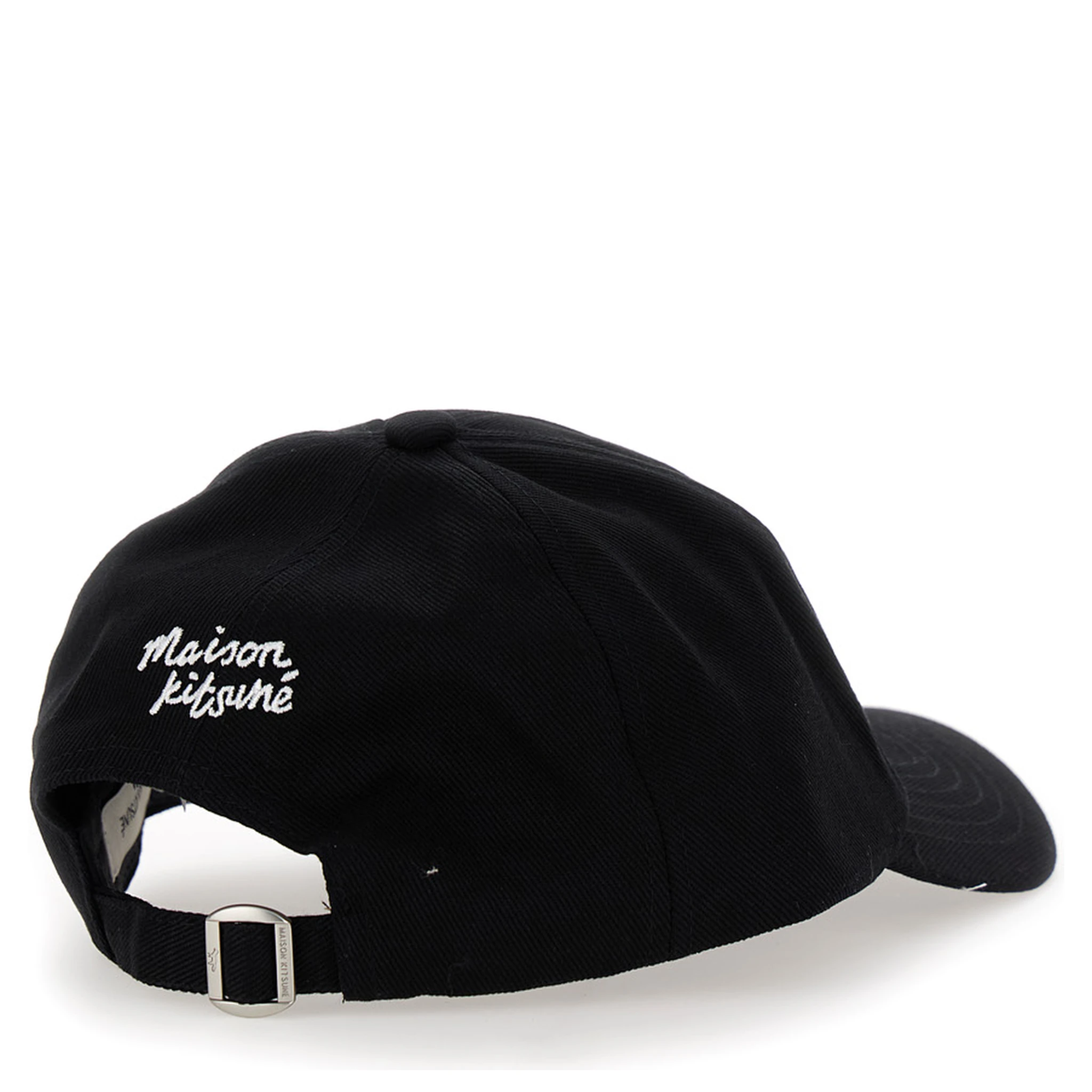 Black Baseball Cap with Fox Head Patch in Cotton Woman