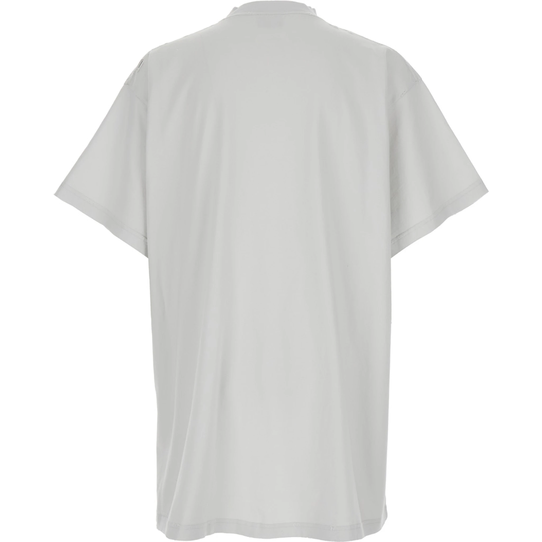 3B Liquified White T-Shirt with Logo Print on the Front in Cotton Man