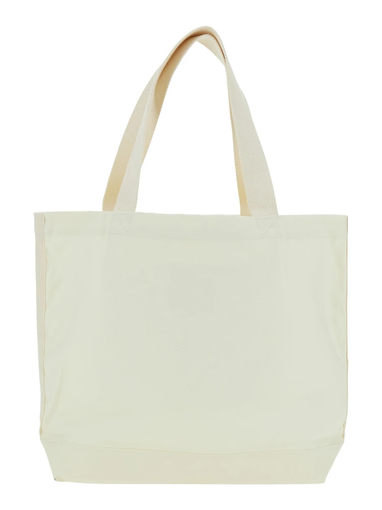 White Shopper with Maxi Logo Lettering on the Front in Cotton Man alternative