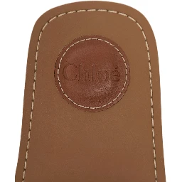 Chloé Womans Black Canvas Sandals with Logo