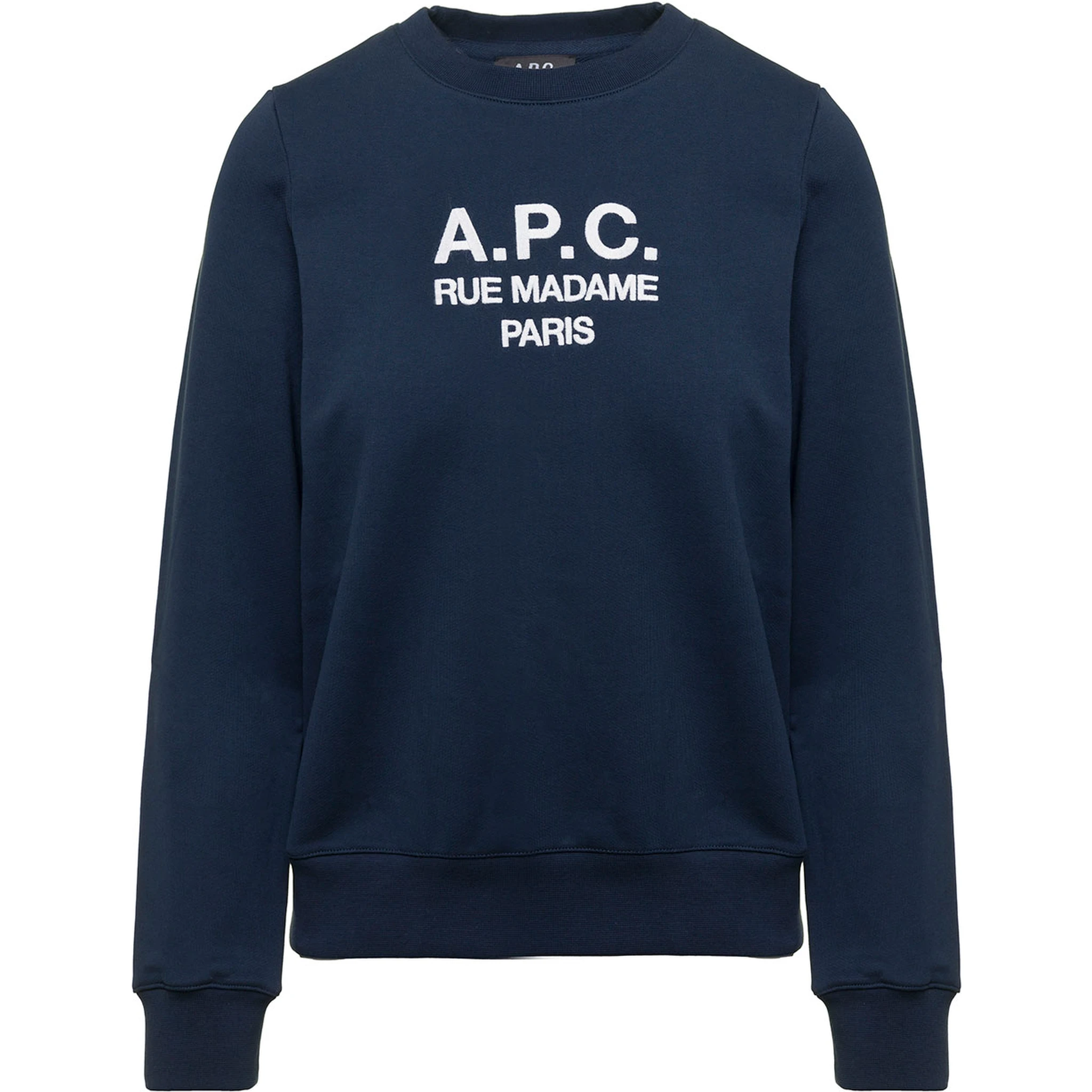 Blue Tina Sweatshirt in Fleece Cotton with Logo Embroidery to the Chest A.P.C. Woman